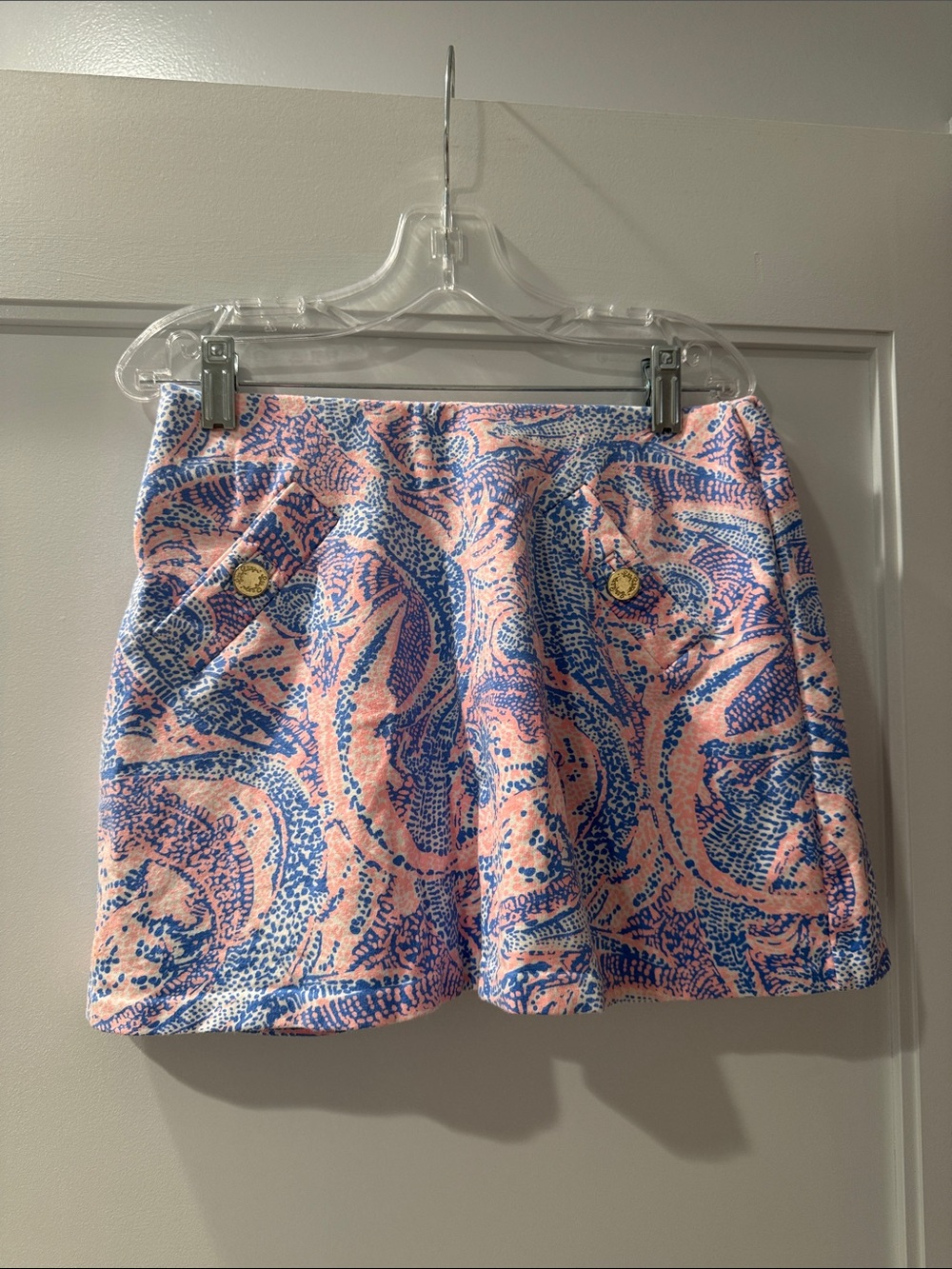 Lily Pulitzer Pink & Blue Paisley Mini Skirt